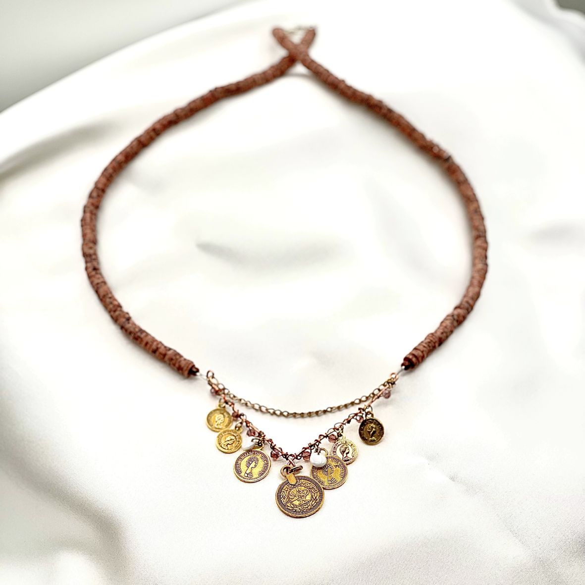 Bohemian Coin Heishi Necklace